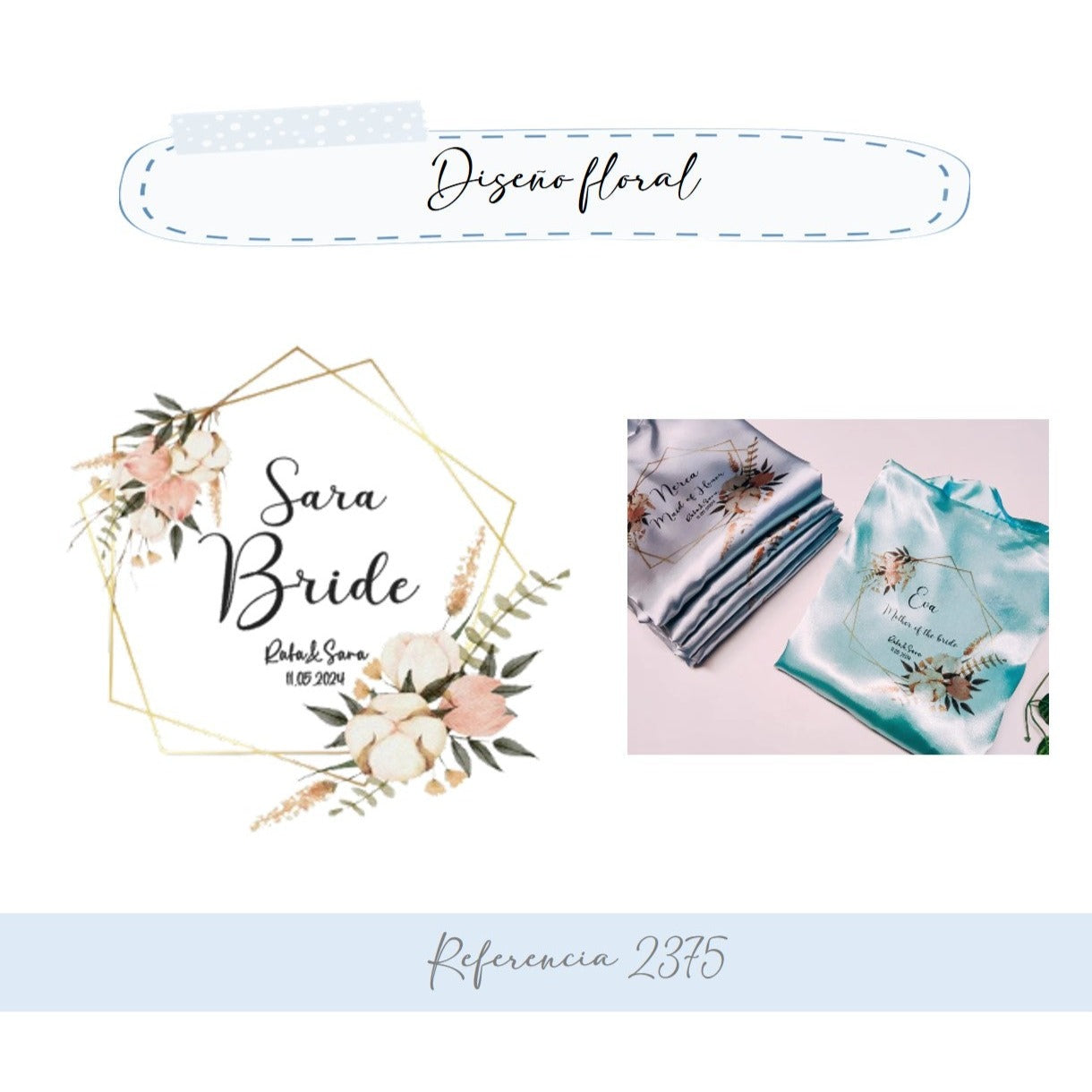 Bata personalizada para damas de honor MODELO KIMONO