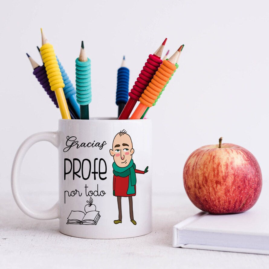 Taza para profesor gracias por todo