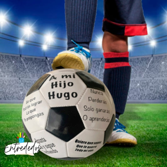 Balón de fútbol personalizado con mensaje