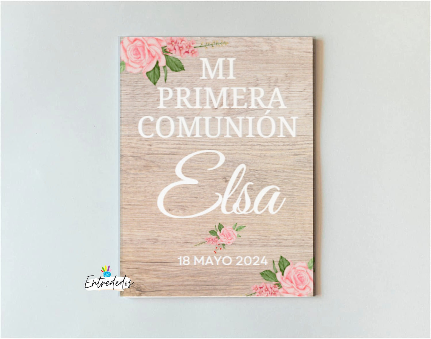 Cartel comunión floral marzo soleado