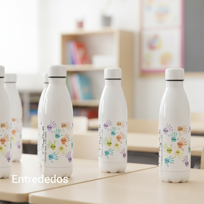 Regalo Botella Termo para Profesor - LAS HUELLAS DE LA CLASE