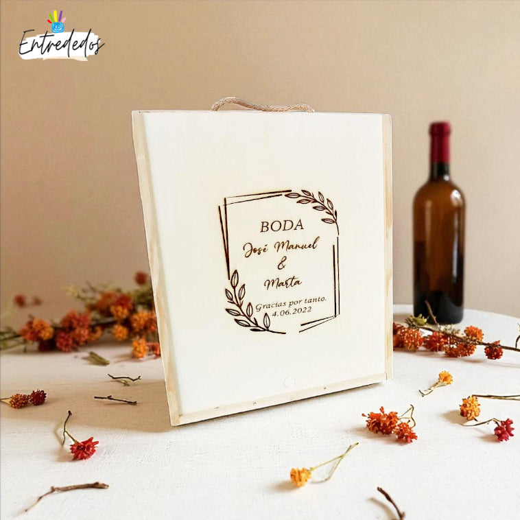 caja de vino personalizada – regalo original Entrededos