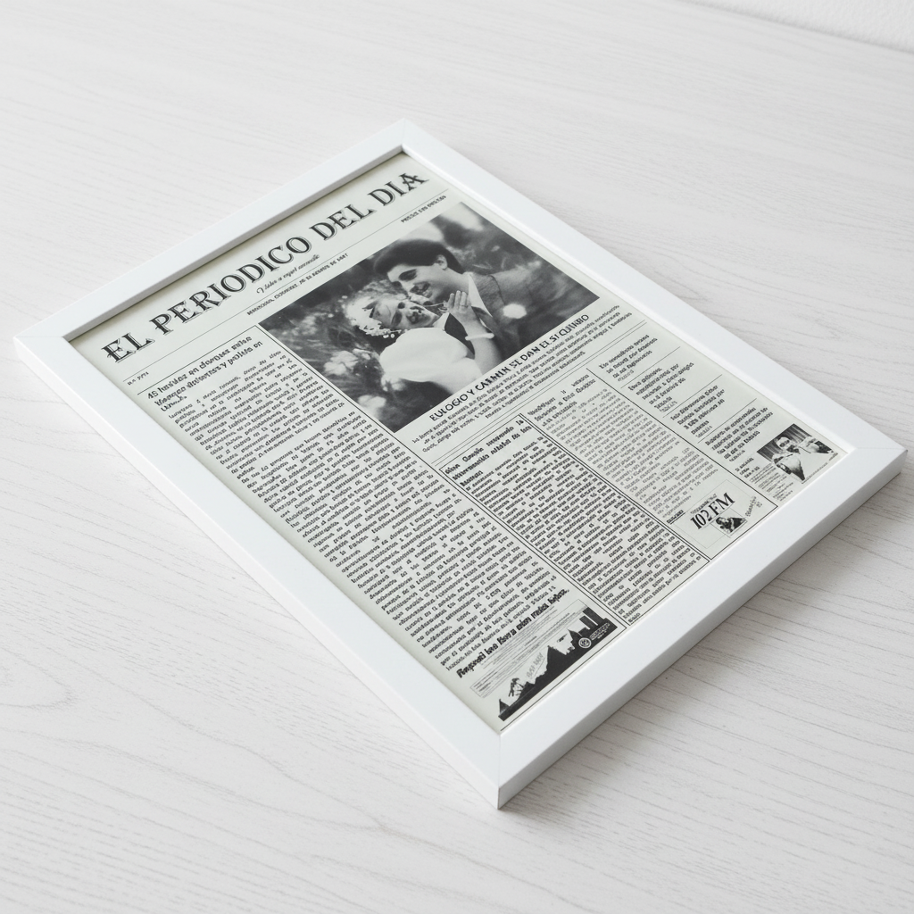 Marco y Lámina Personalizada el Periódico Del Día