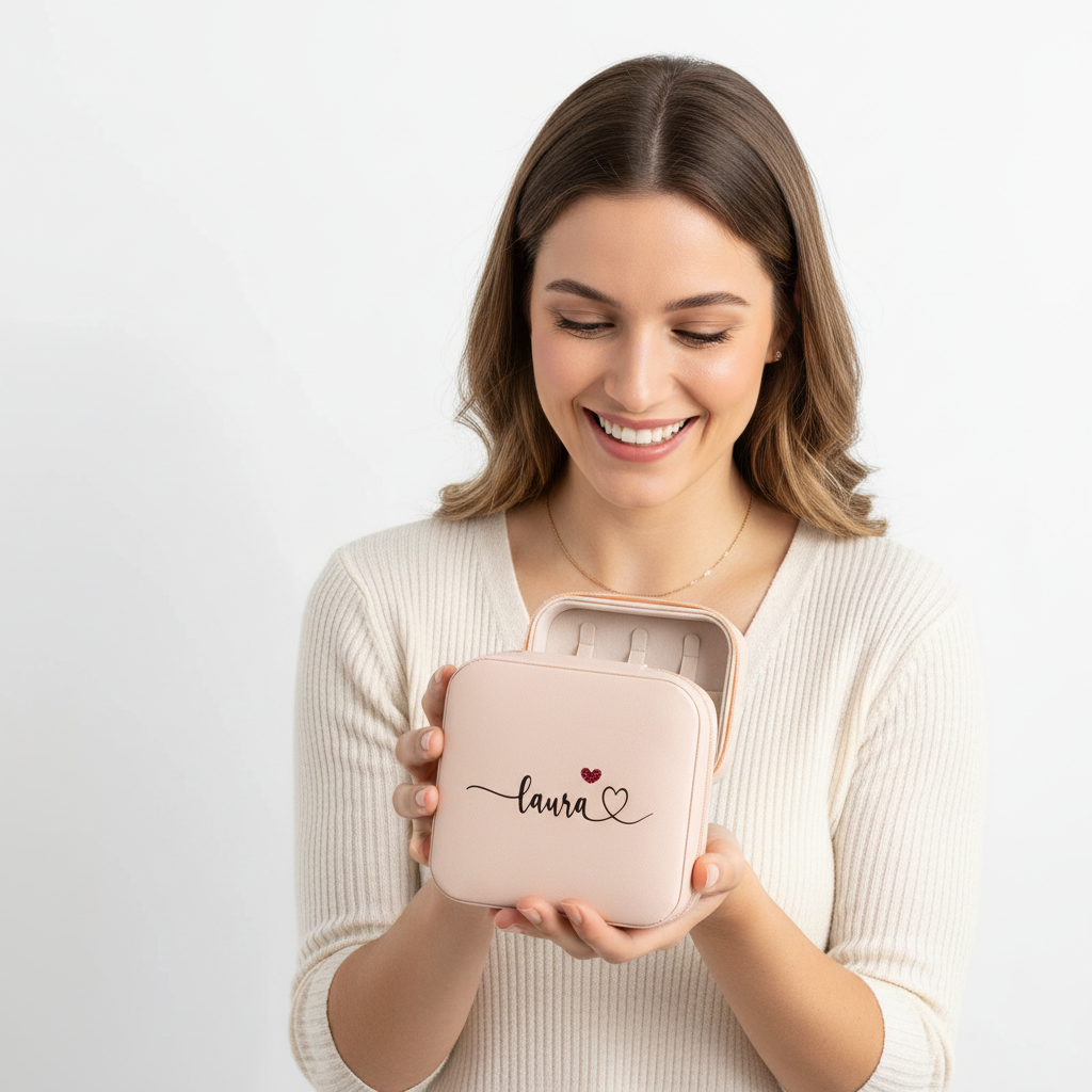 Mini Joyero Portátil con Nombre – Ideal para Viajes