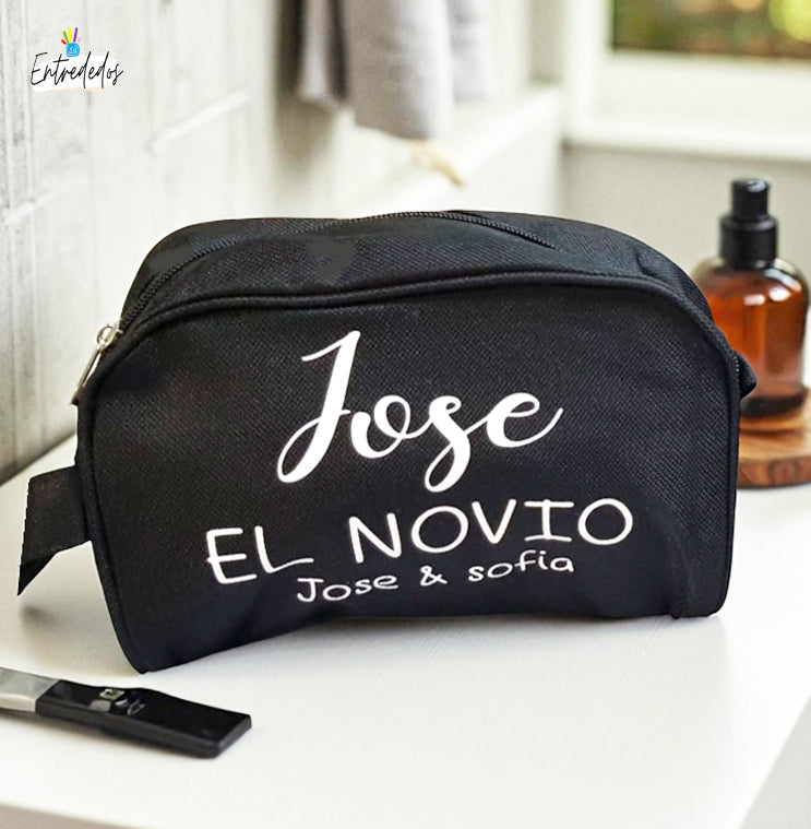 Neceser para hombre de diseño elegante en cuero resistente