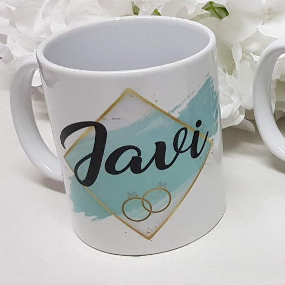 Taza testigo boda con nombre personalizada