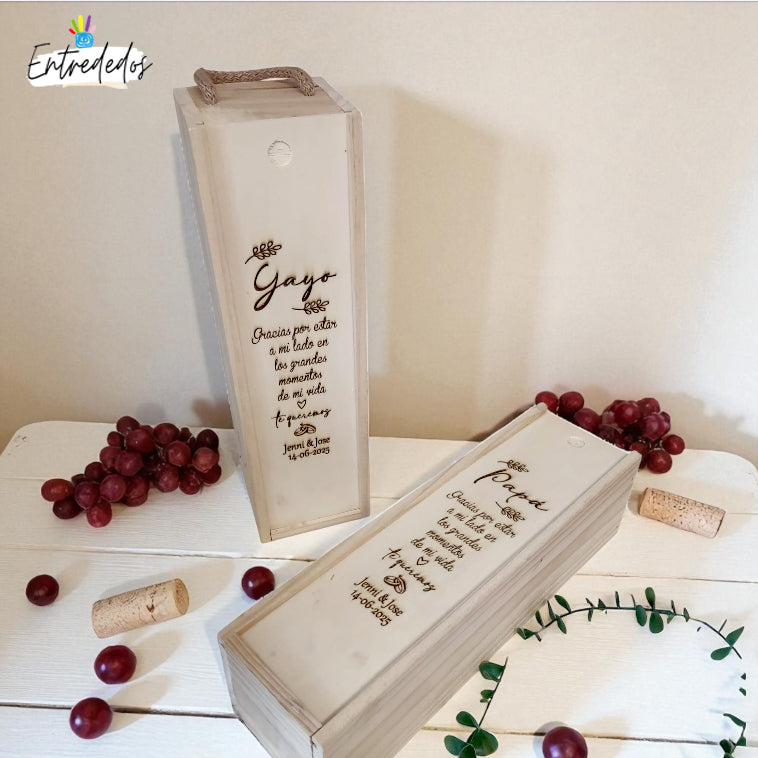 caja de vino personalizada – regalo original Entrededos