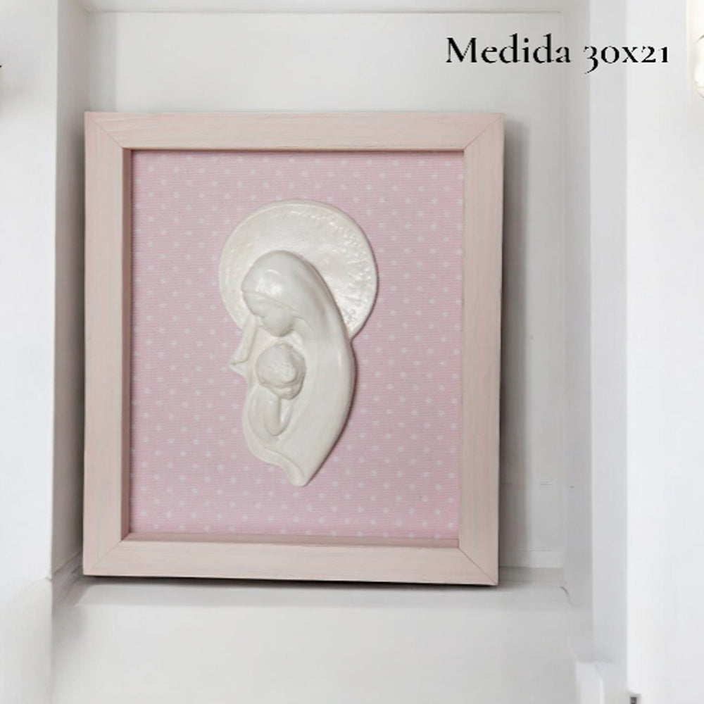 Cuadro El Tierno Abrazo de la Virgen María – Arte Religioso Artesanal y Único