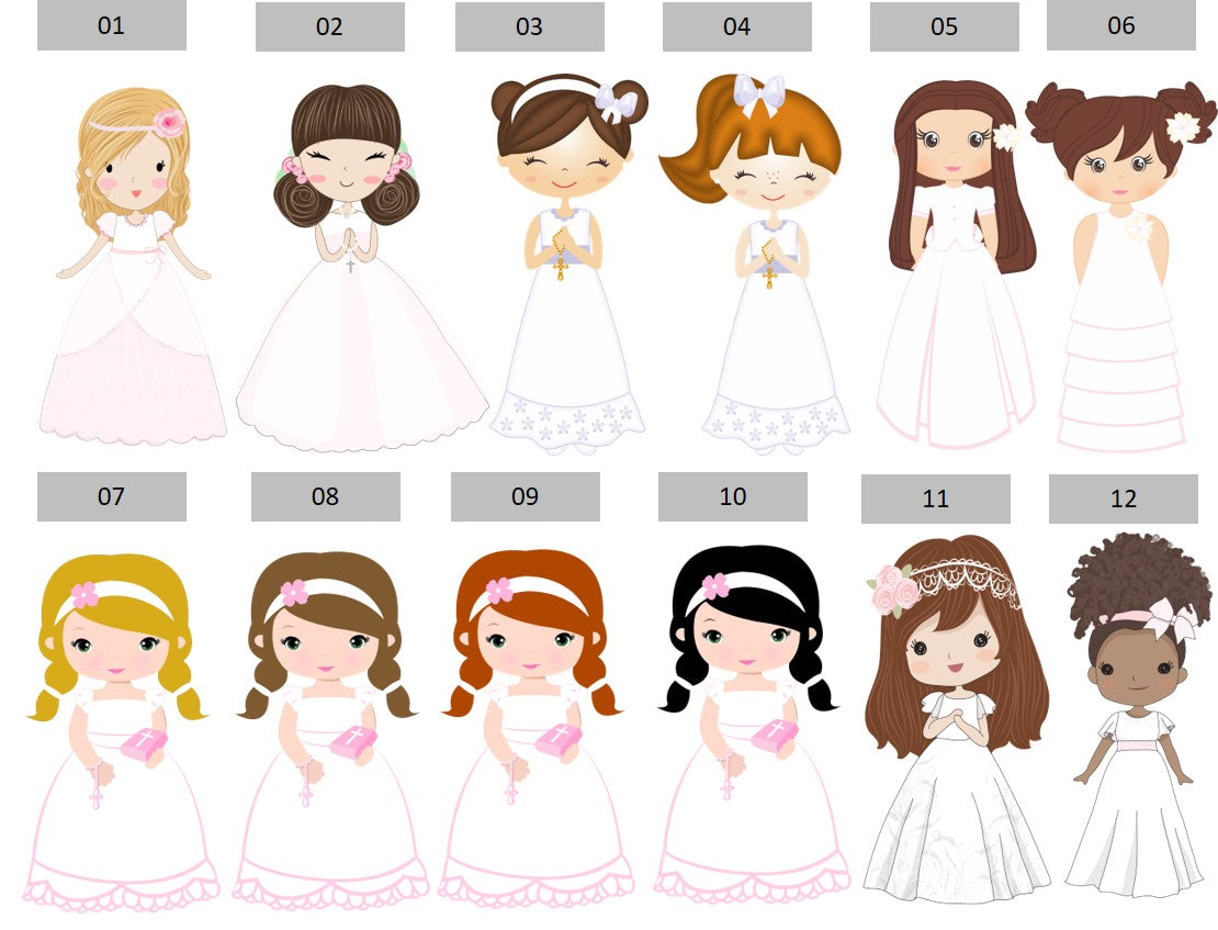 Banner para comunion con muñecos con diseños varios