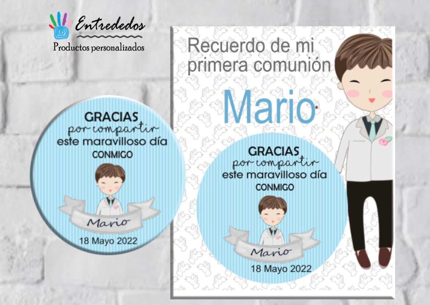 CHAPA PERSONALIZADA "COMUNIÓN NIÑ@S" DESDE 1,60€