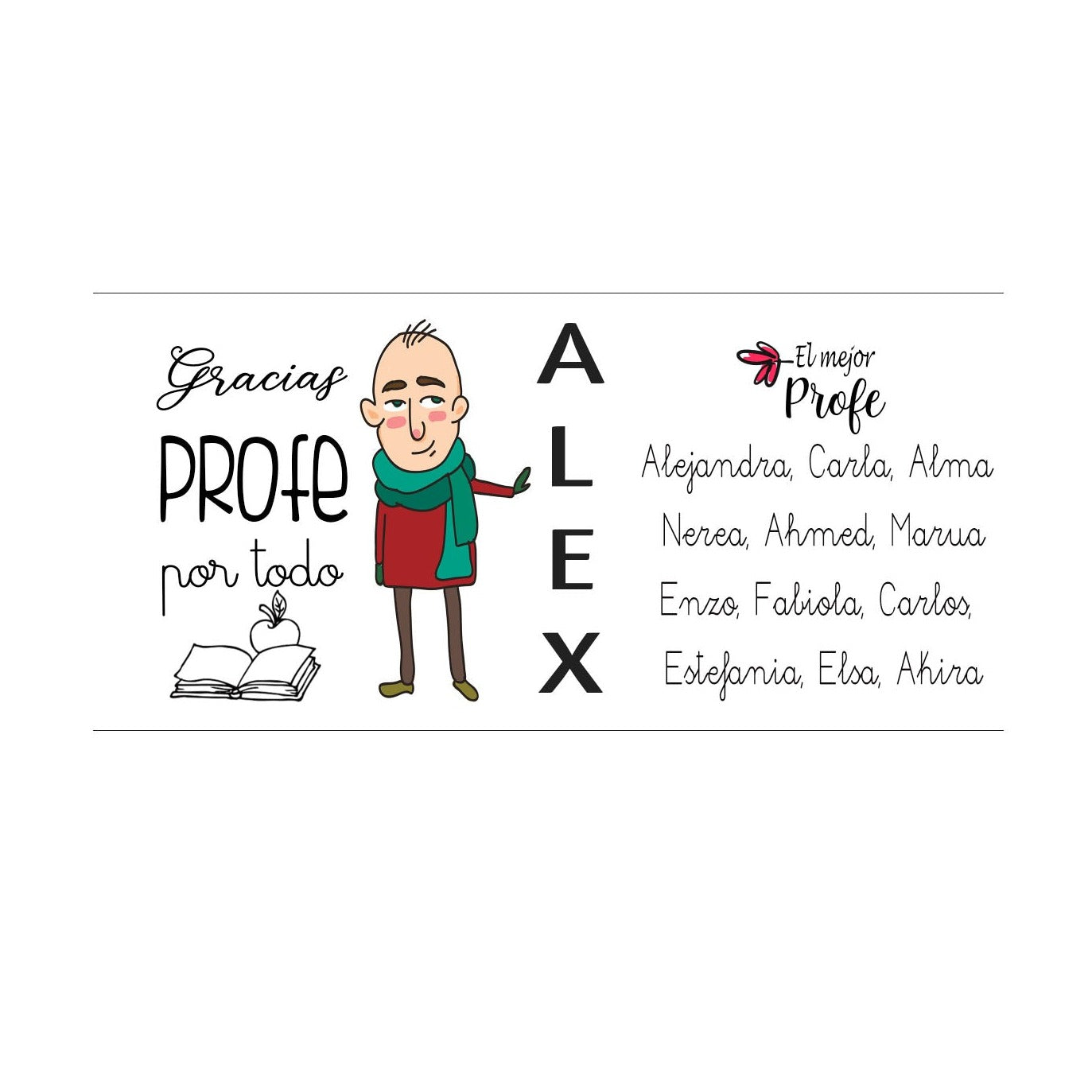 Taza para profesor gracias por todo