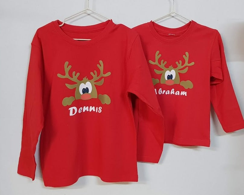 Camiseta manga larga navideña para niños