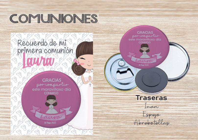 CHAPA PERSONALIZADA "COMUNIÓN NIÑ@S" DESDE 1,60€