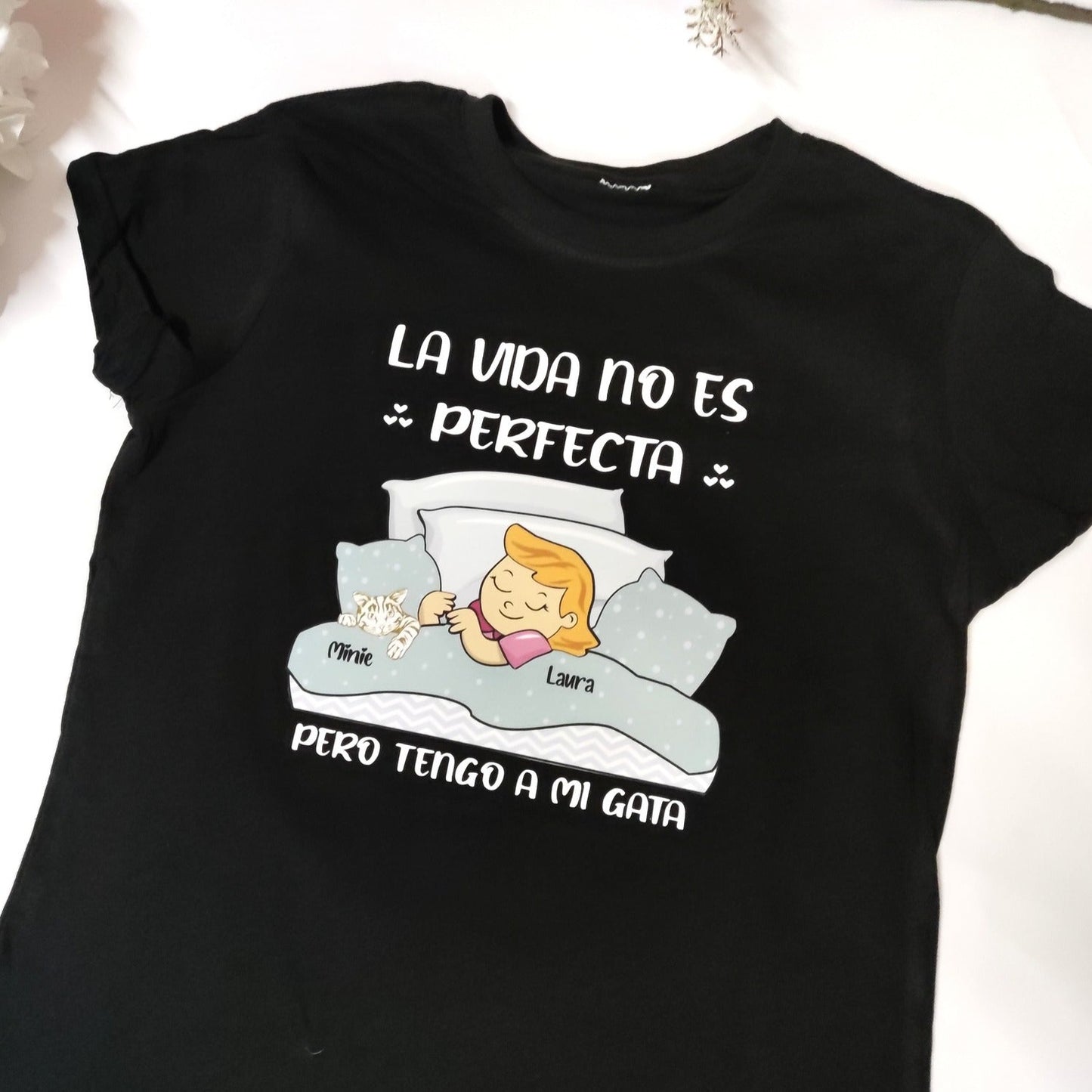 Camiseta personalizada que mascota duerme contigo