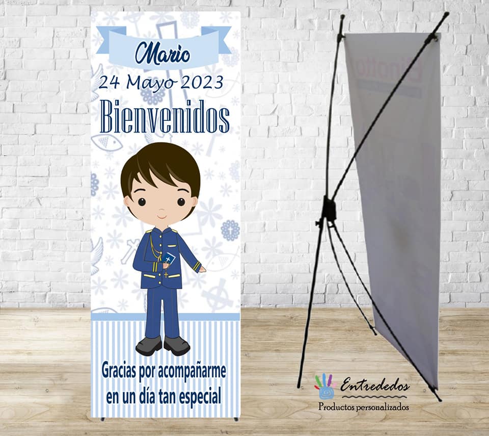 Banner para comunion con muñecos con diseños varios