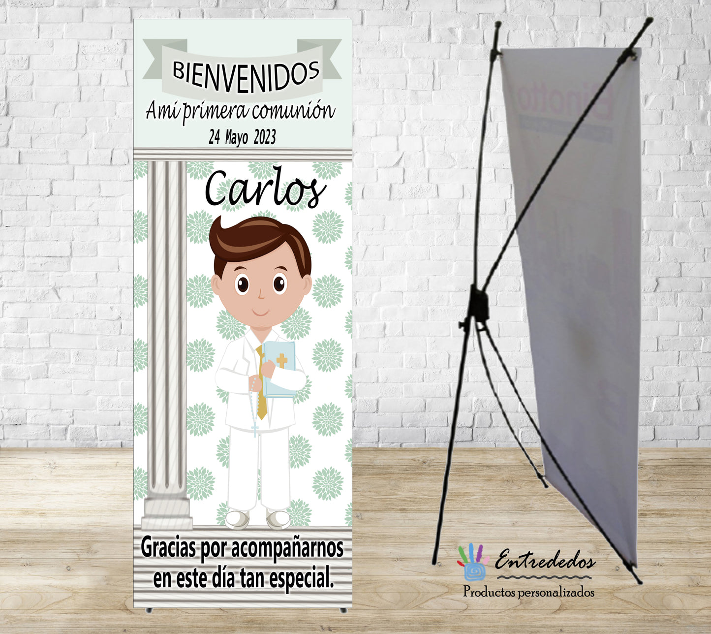 Banner para comunion con muñecos con diseños varios