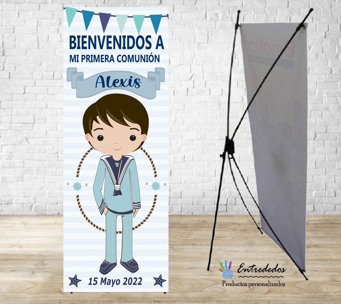 Banner para comunion con muñecos con diseños varios