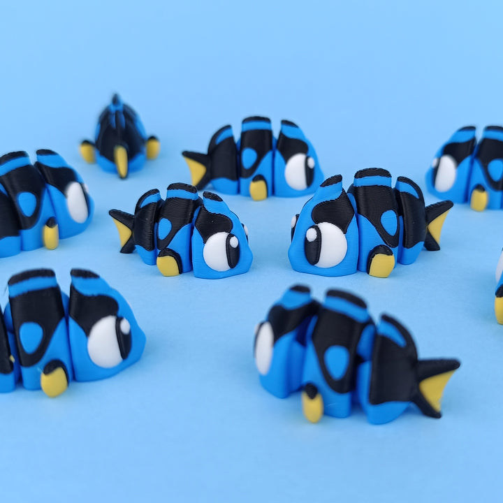 Acuario con 3 peces flexibles 3d – diseño decorativo y coleccionable