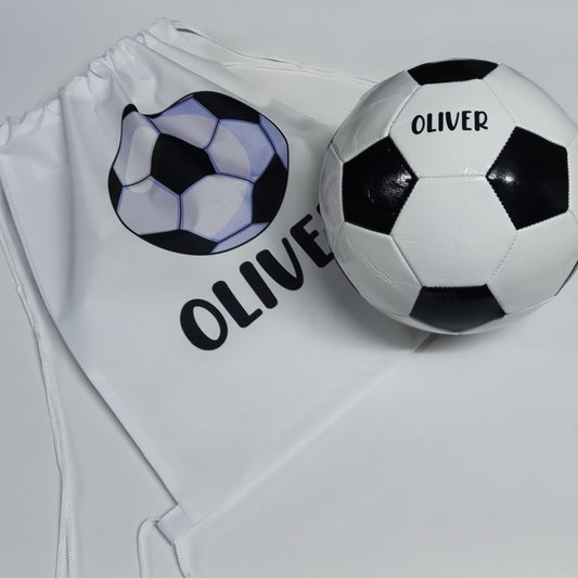 Mochila con nombre con diseño balón y futbol