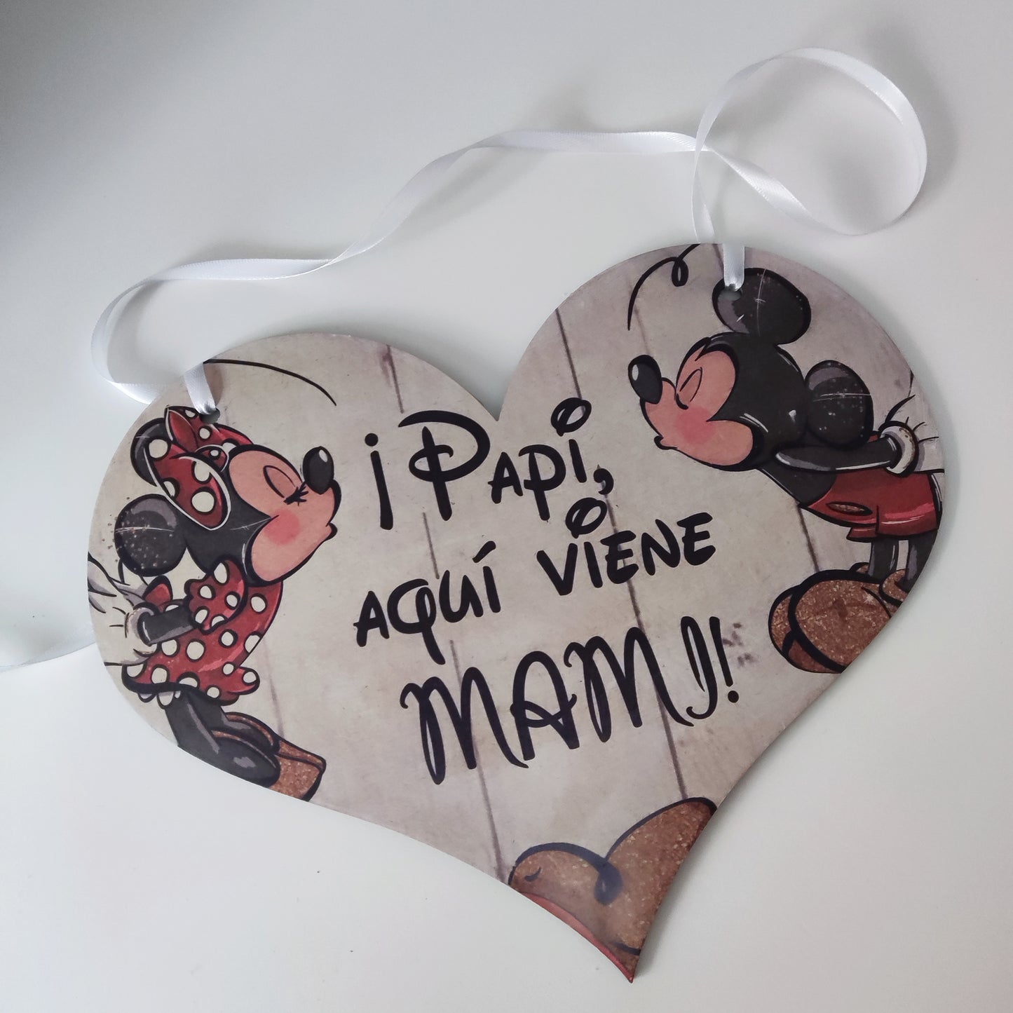 Cartel paje con diseño Mickey y Minnie