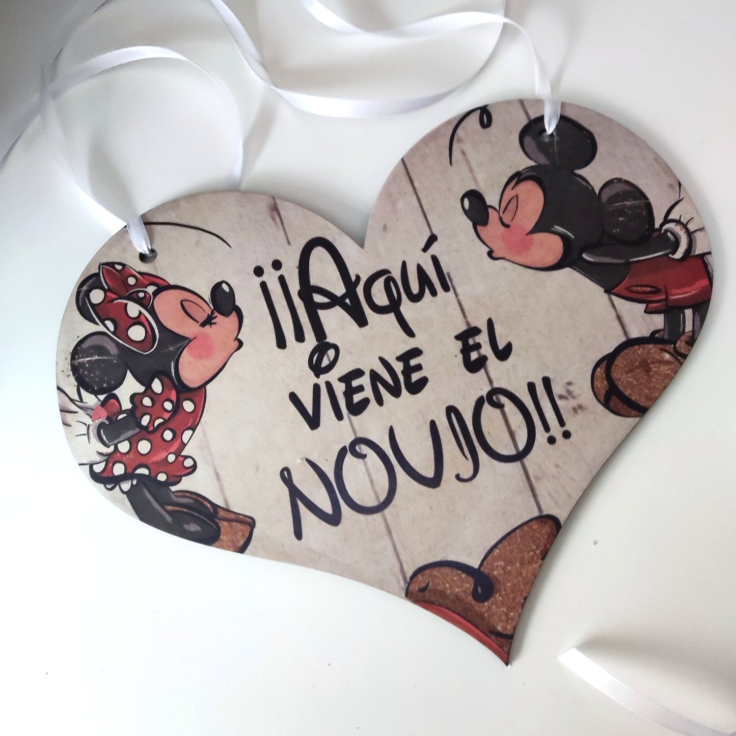 Cartel paje con diseño Mickey y Minnie