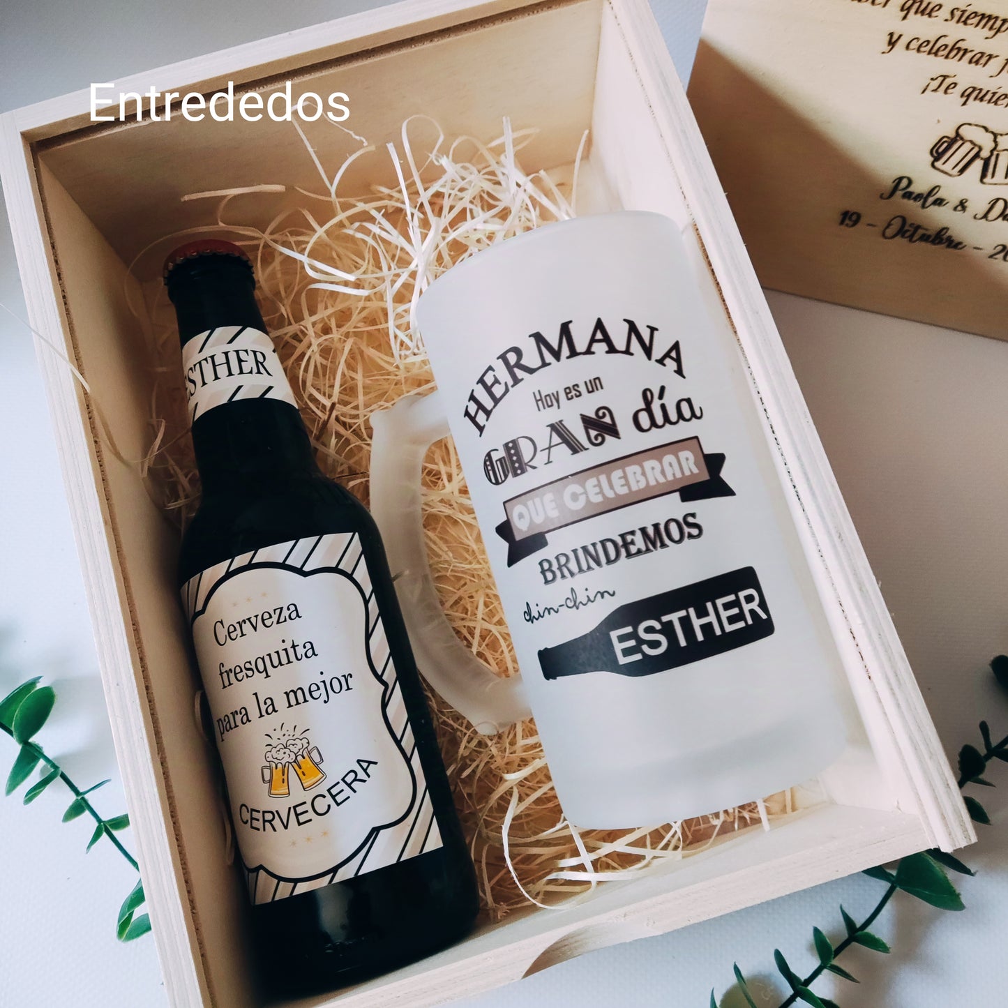 Caja de madera personalizada hermano hoy es un gran día