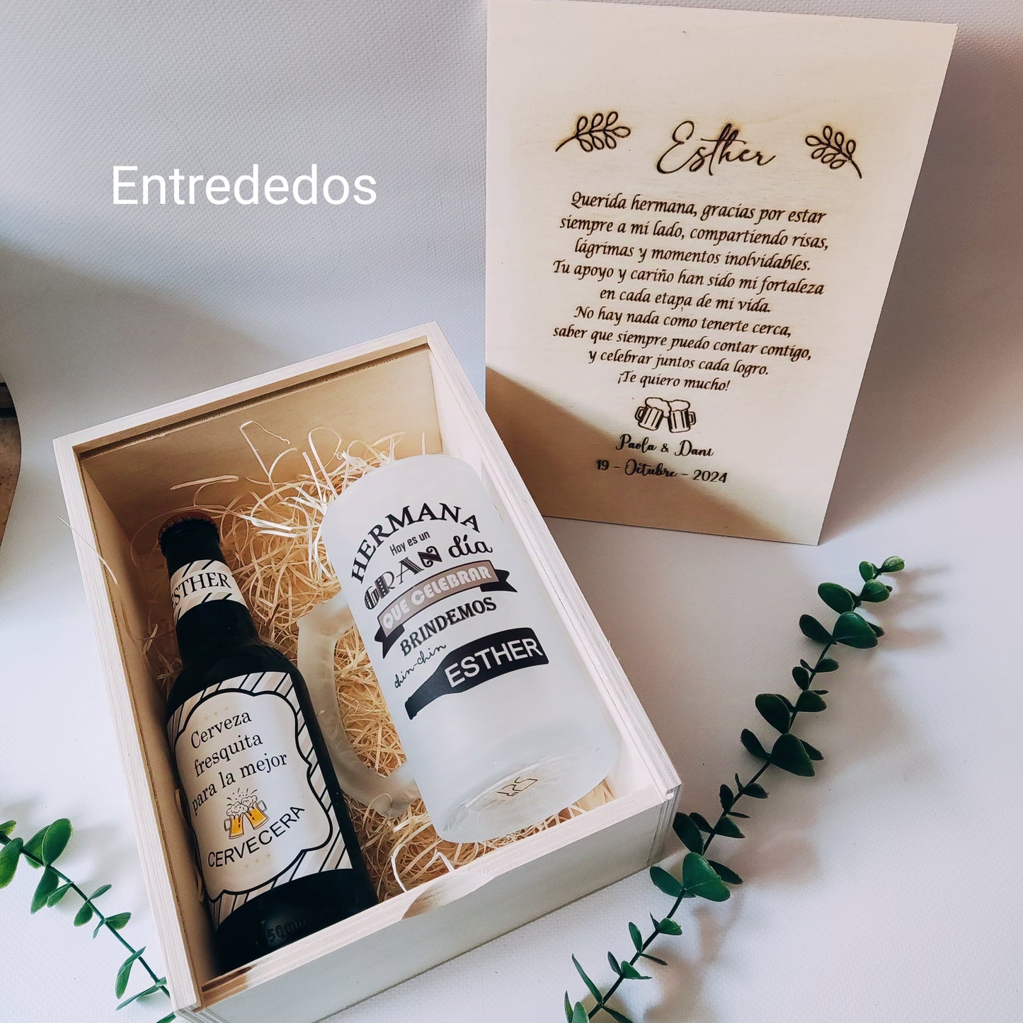 Caja de madera personalizada hermano hoy es un gran día