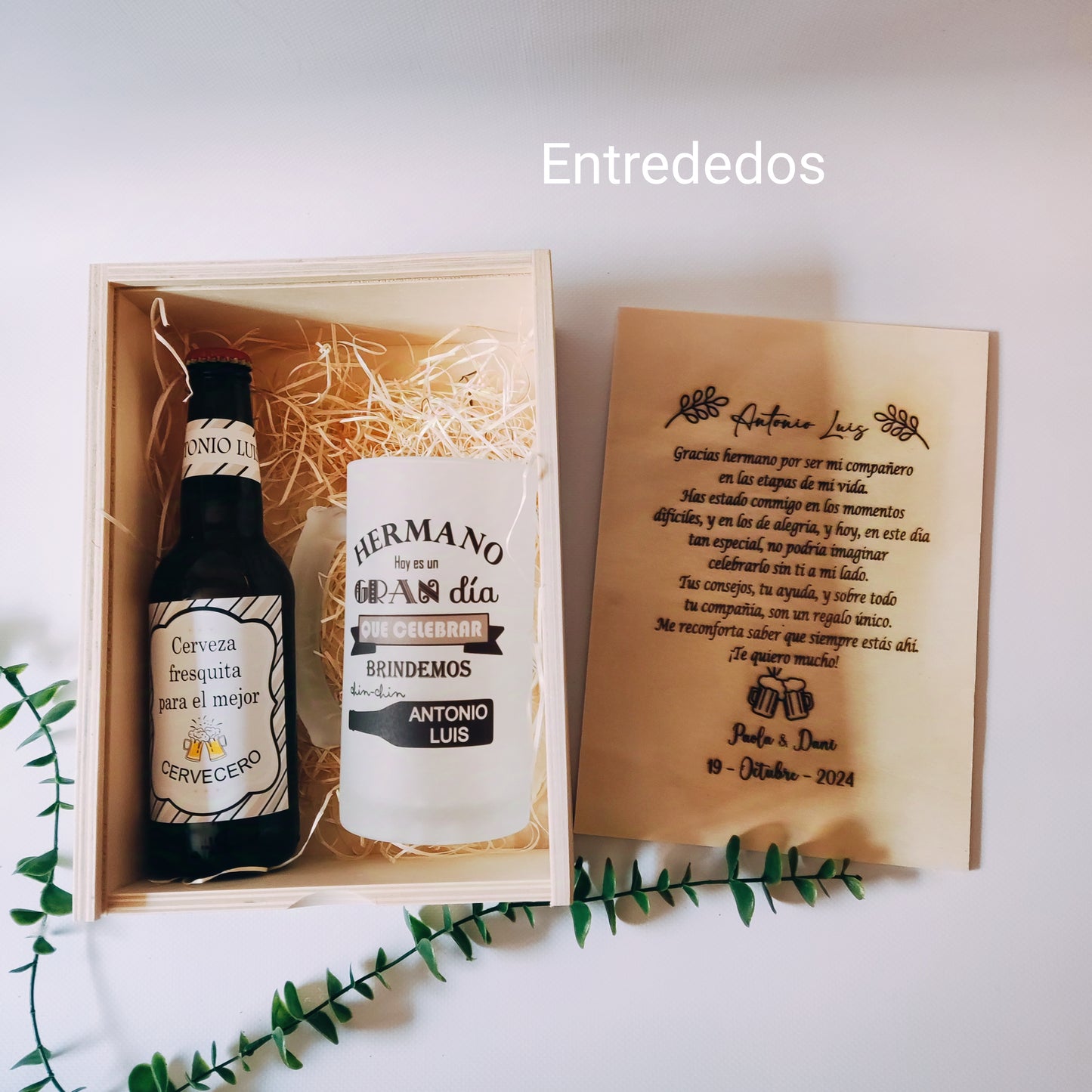 Caja de madera personalizada hermano hoy es un gran día