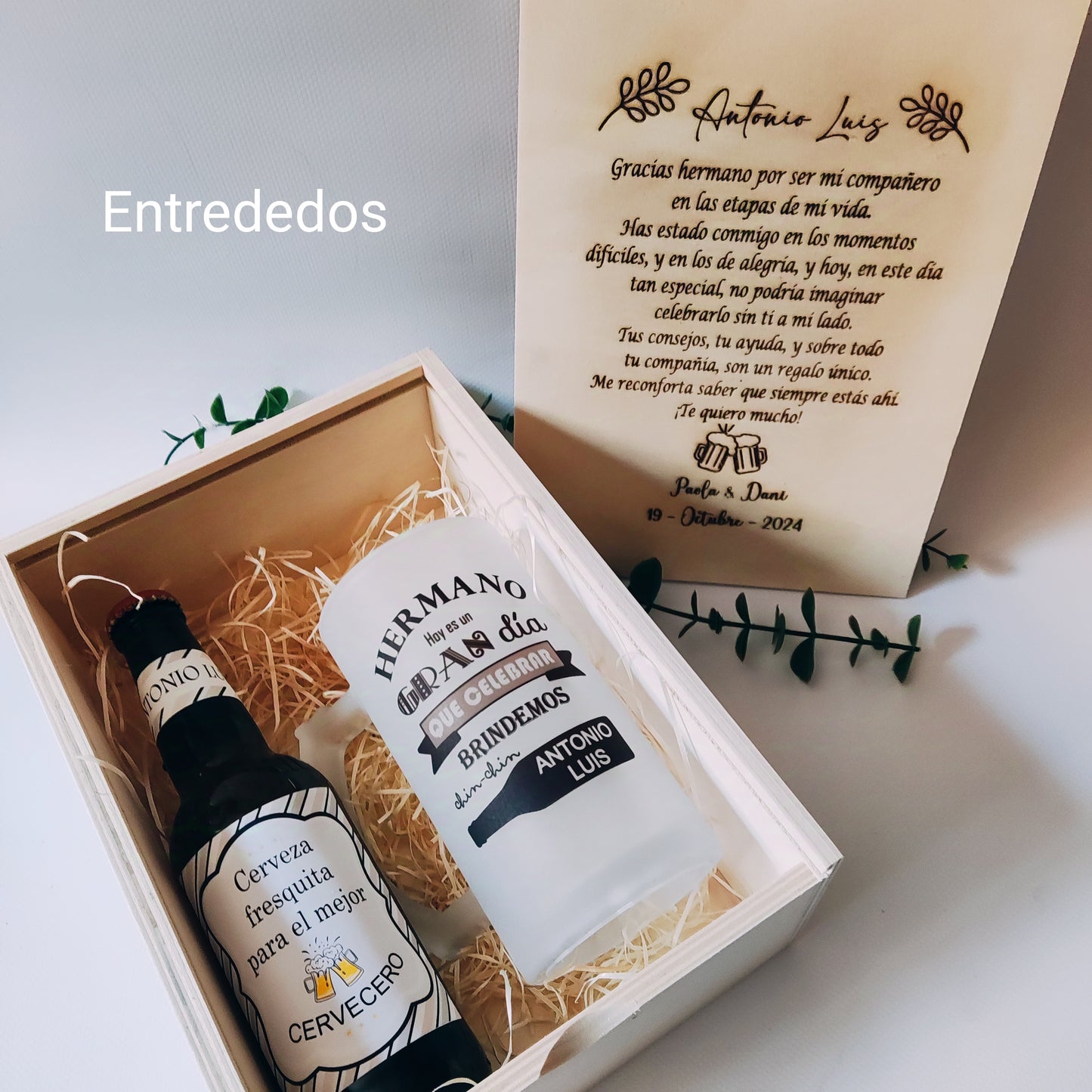 Caja de madera personalizada hermano hoy es un gran día