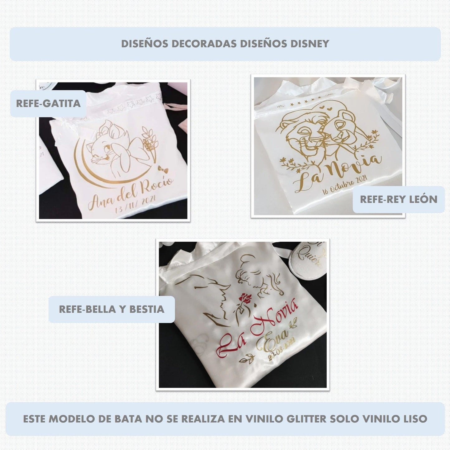 Bata de satén de novia blanca personalizada modelo PREMIUM