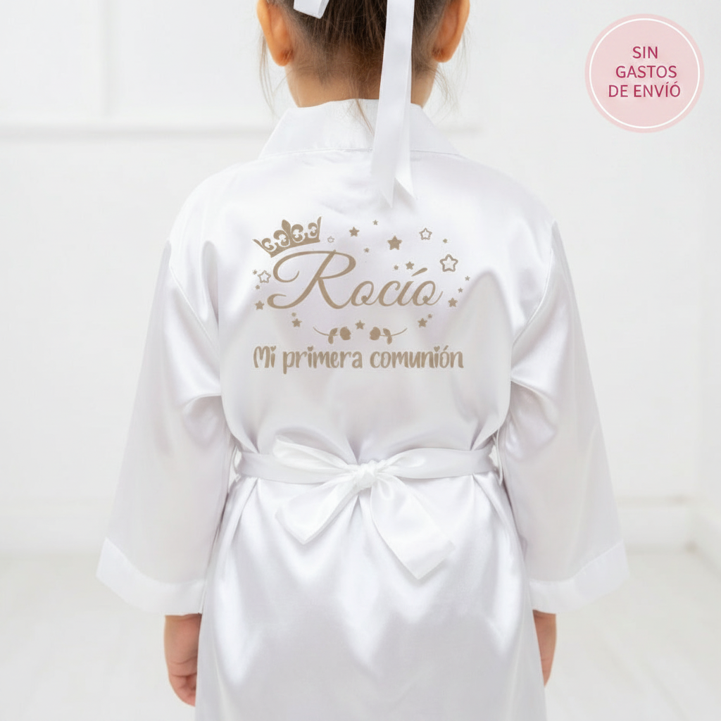 Bata de Comunión de Niña Personalizada- Metálico