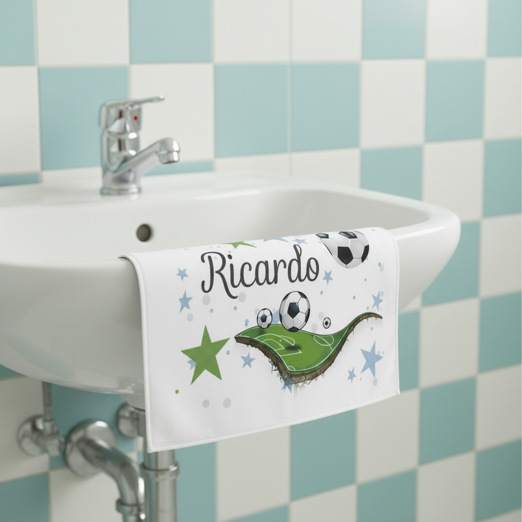 Toalla de Lavabo para el Colegio personalizada - Fúlbol