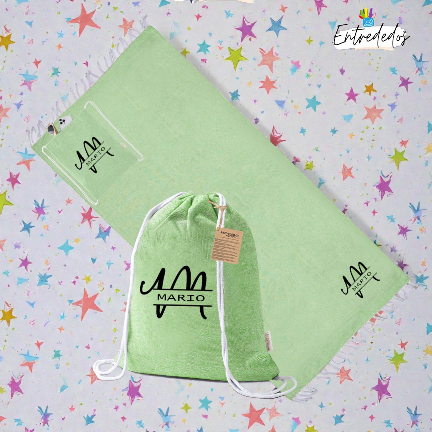 Mochila Pareo Infantil Personalizada en Algodón Reciclado