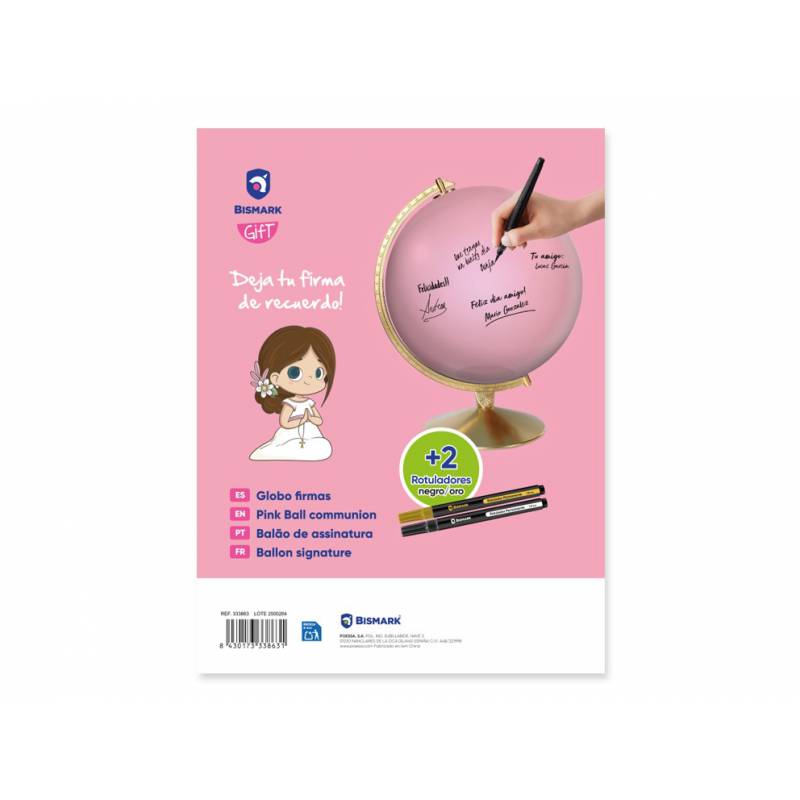 Globo de firmas para comunión – Rosa