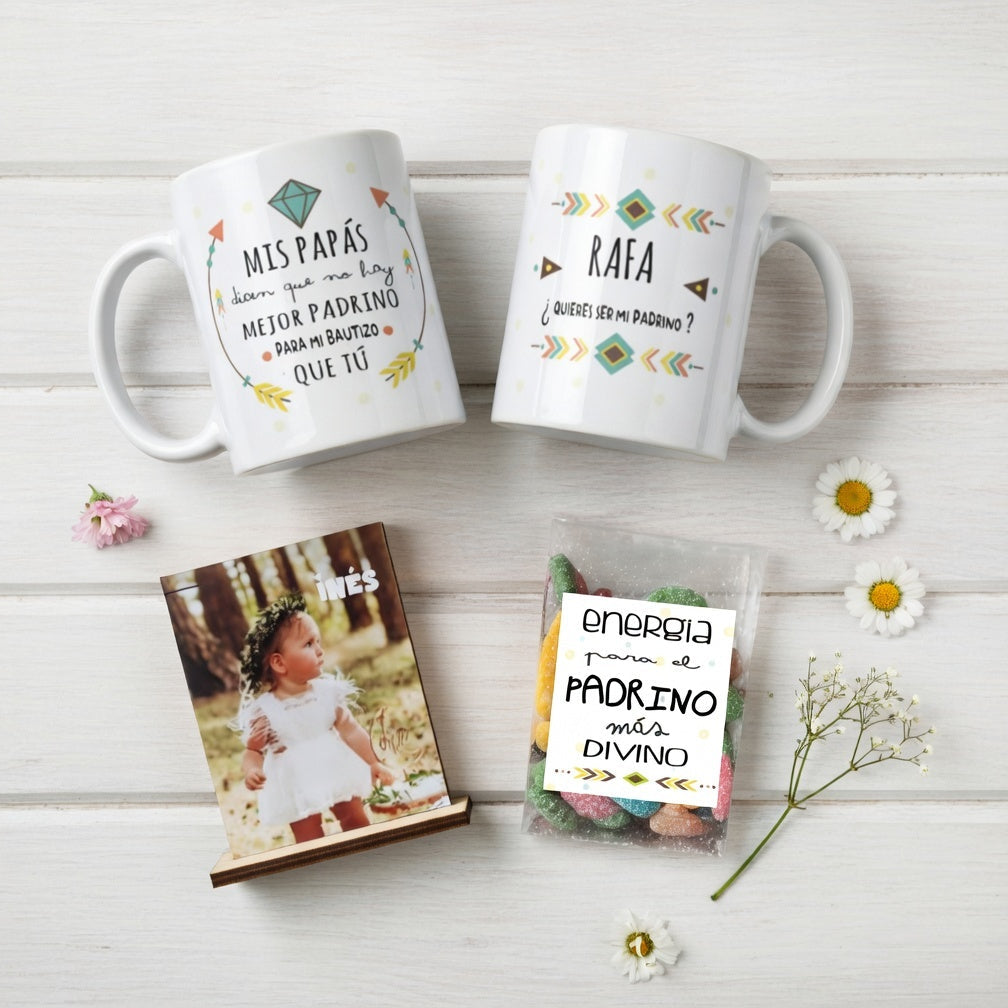 Caja regalo “¿Quieres ser mi padrino?” personalizada