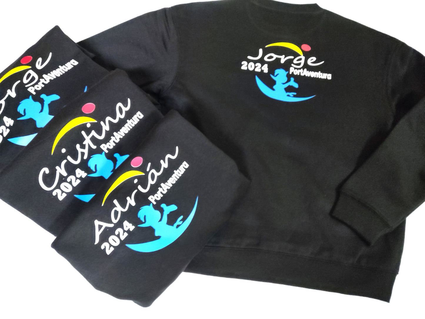 Sudaderas para familias DISNEY/WARNER/PORTAVENTURA personalizadas