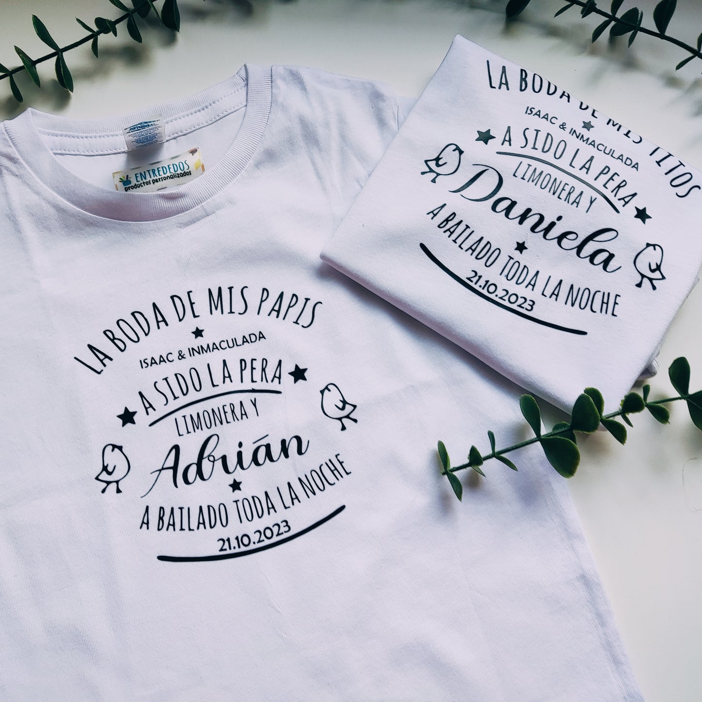 Camiseta para niños con diseño para bodas
