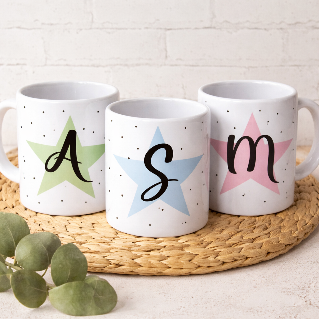 Taza Personalizada con Inicial y Estrella – Regalo Original