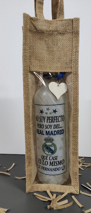 Botella luminosa personalizada con escudos de futbol