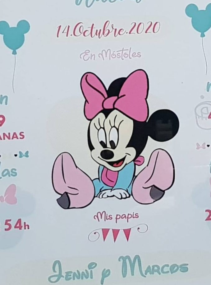 Marco y Lámina natalicio Minnie Mouse