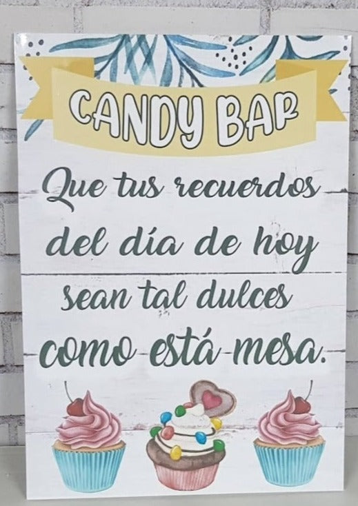 Cartel decorativo con diseño para candy bar