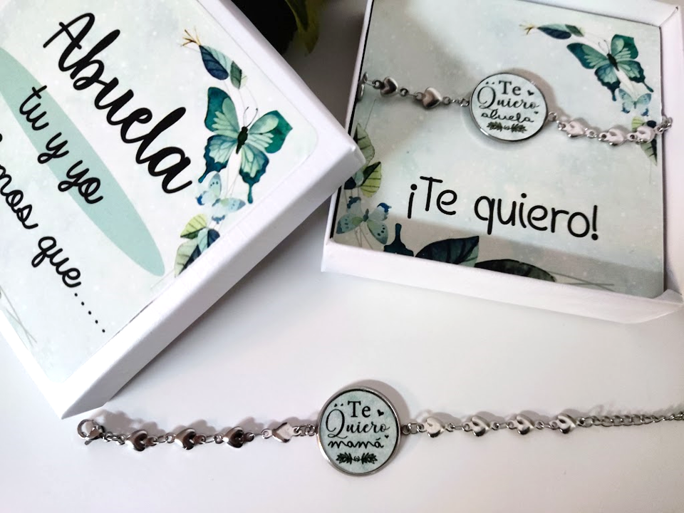 Pulsera de acero con frases o inicial