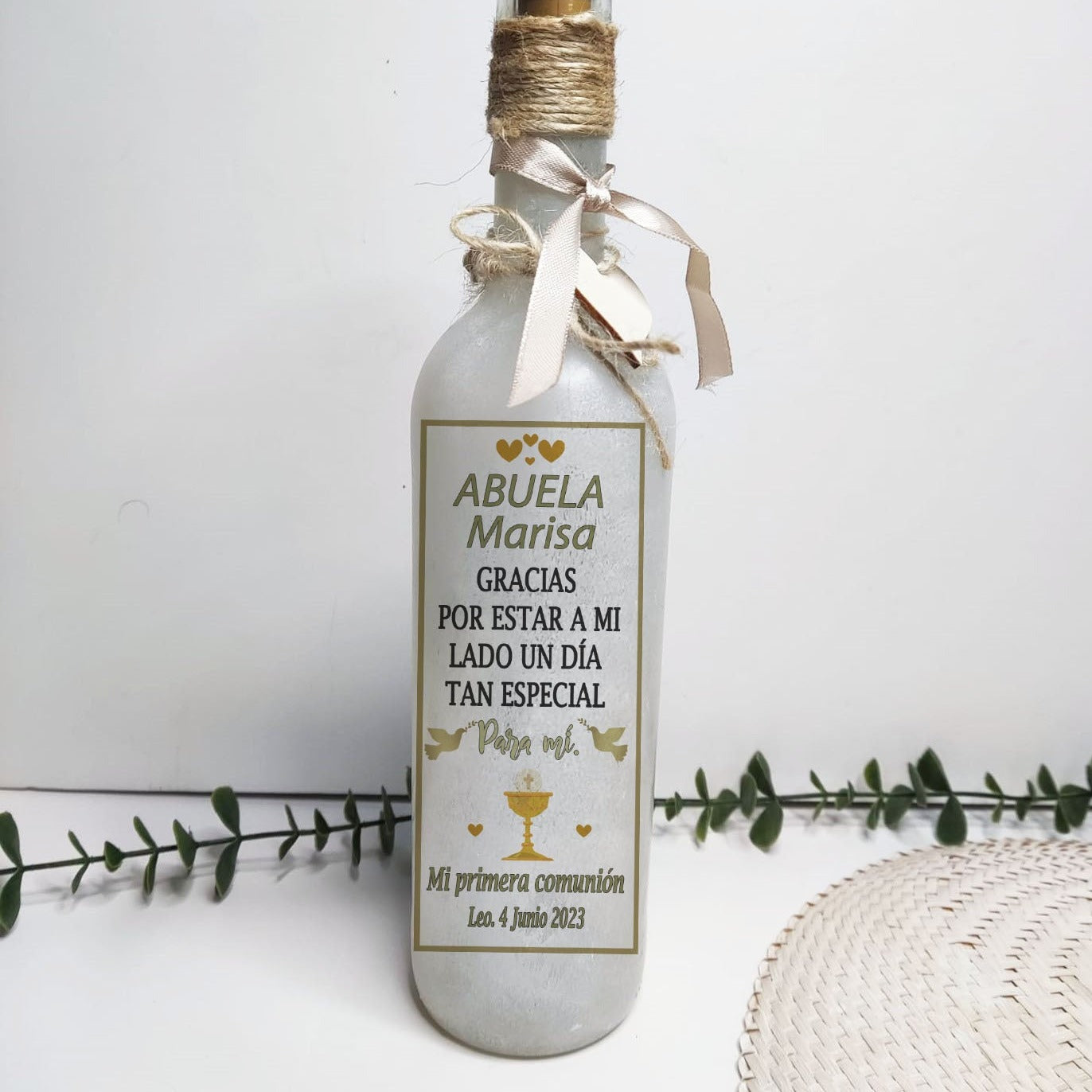 Botella personalizadas y luminosas para regalar a los abuelos – Entrededos