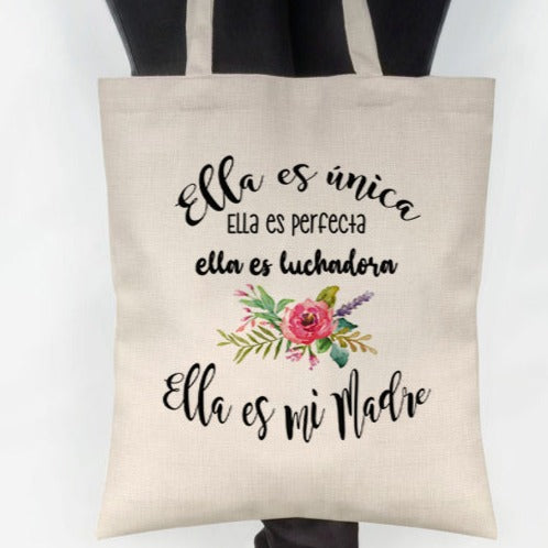 Bolsa tote bab ella es única ella es perfecta ella es ......