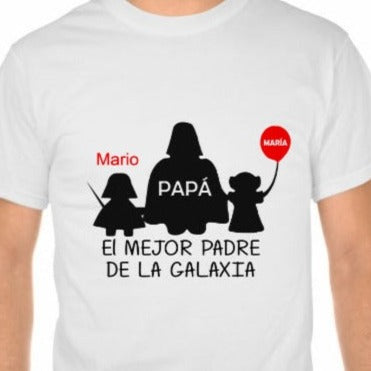 Camiseta el mejor padre de la galaxia silueta