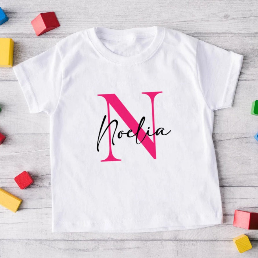 Camiseta inicial personalizada para niños (MANGA CORTA)
