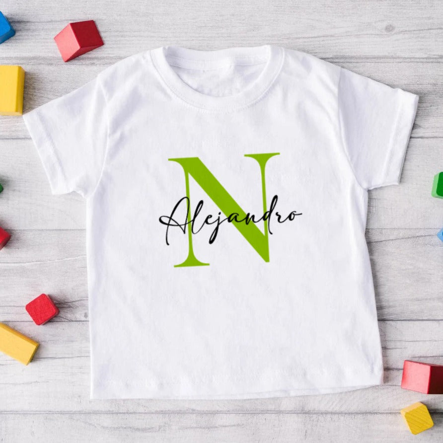 Camiseta inicial personalizada para niños (MANGA CORTA)
