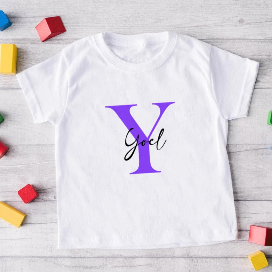 Camiseta inicial personalizada para niños (MANGA CORTA)
