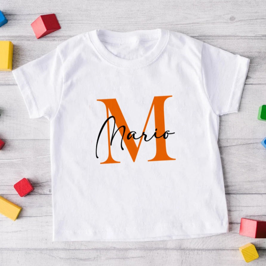 Camiseta inicial personalizada para niños (MANGA CORTA)
