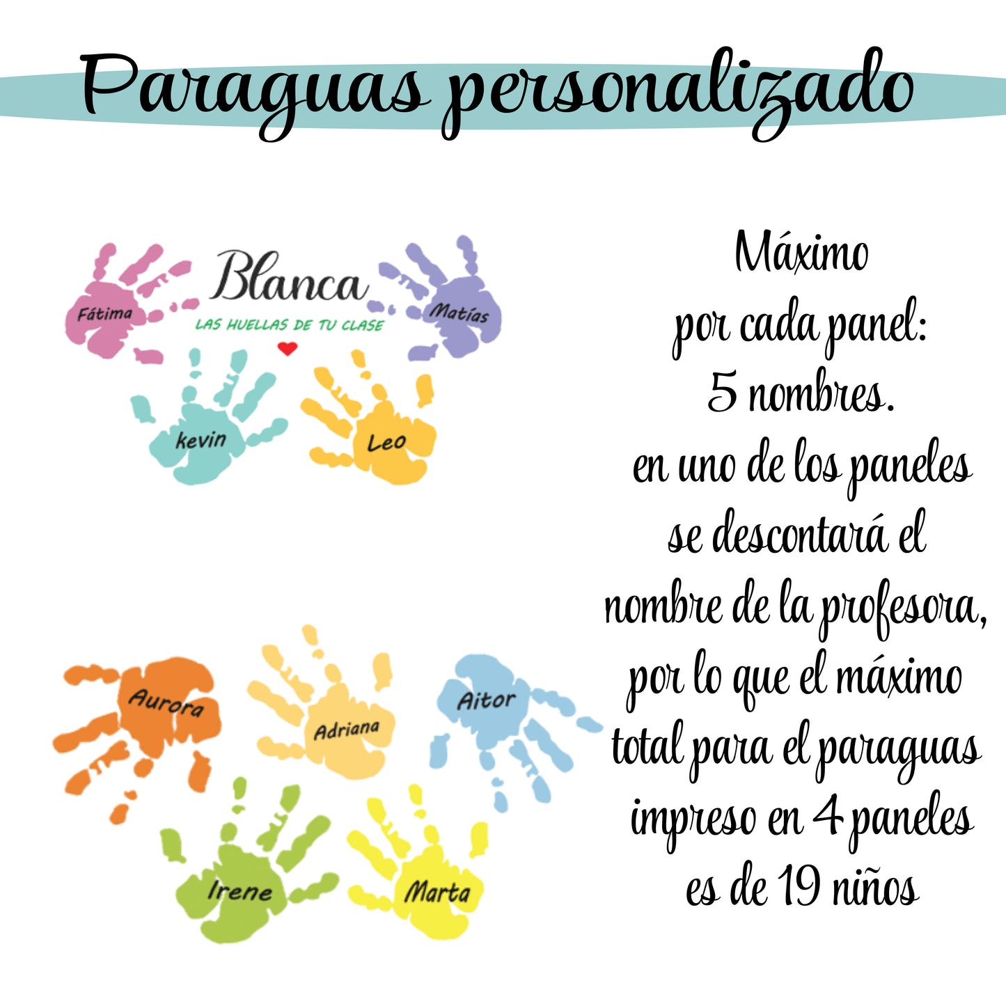Paraguas Personalizado para Profesores “Las Huellas de la Clase”